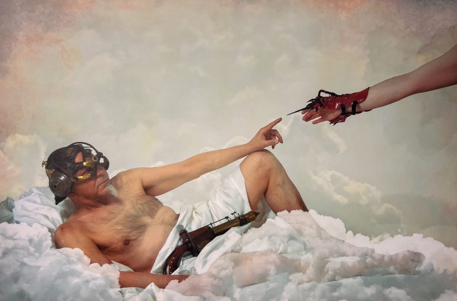 Michel Ange "La création d'Adam" Version Steampunk